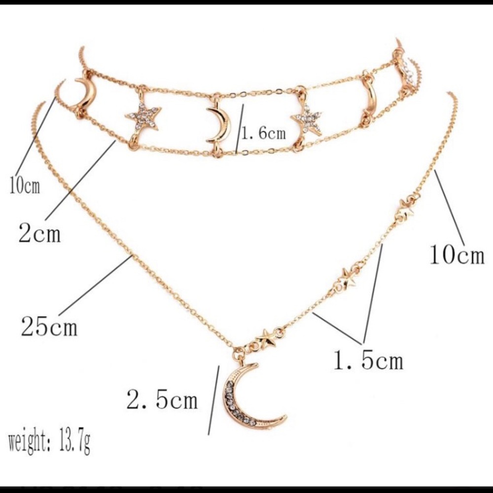 🦋4/30$$$ moon and star double choker - Picture 2 of 3